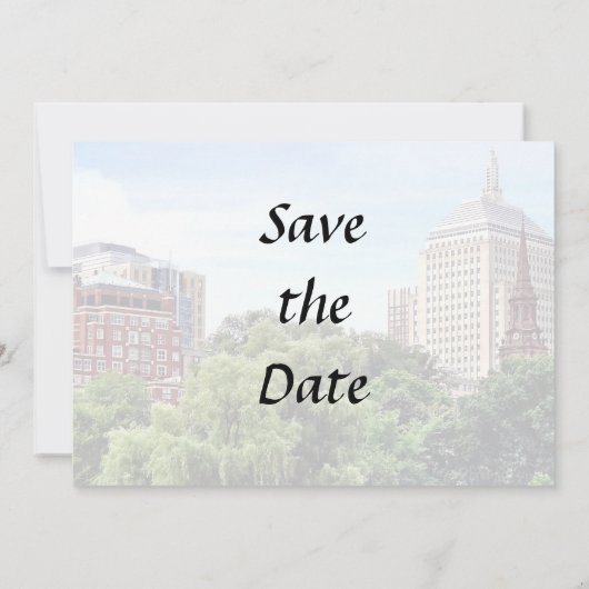 Save The Date Boston MA - Vue depuis Boston Public Garden (Dos)