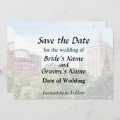 Save The Date Boston MA - Vue depuis Boston Public Garden (Devant / Derrière)