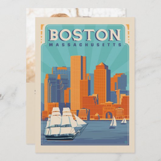 Save The Date Boston, Massachussetts | Enregistrer la date - Pho (Devant / Derrière)