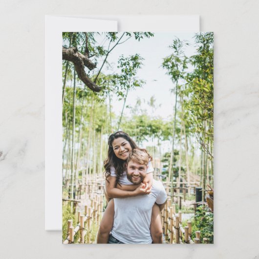 Save The Date Botanical Greenery Feuilles Photo Enregistrer la d (Dos)