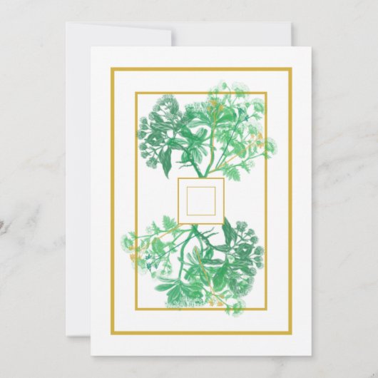 Save The Date Botanical Greenery Gold Accents Mariage (Dos)