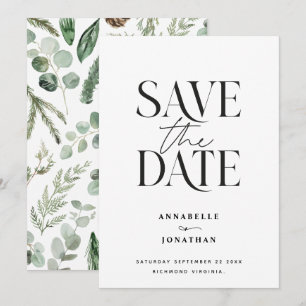 Save The Date Botanique à l'aquarelle élégante moderne non photo