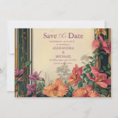 Save The Date Botanique Bliss Fleur sauvage Art Nouveau Mariage (Devant)