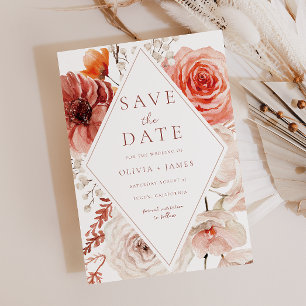 Save The Date Botanique Boho Floral Frame Mariage