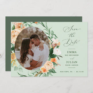 Save The Date Botanique Boho Vert Sage Vert Neutre Photo