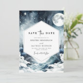 Save The Date Botanique minimaliste Mariage Lune (Debout devant)