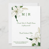 Save The Date Botanique moderne | Photo encadrée de Lily blanche (Dos)