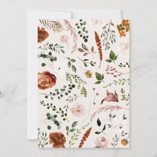 Save The Date botanique naturel rustique élégant mariage moderne (Dos)