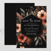 Save The Date Botanique simple Mariage en terre cuite (Devant / Derrière)