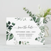 Save The Date Botanique Verdure Foliage Aquarelle Mariage Enregi (Debout devant)