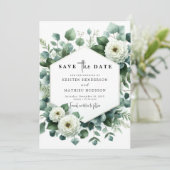 Save The Date Botanique Whimsical Eucalyptus Mariage numérique (Debout devant)