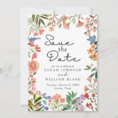 Save The Date Botaniques Boho : Un jardin d'aquarelle Fleur sauv (Devant)