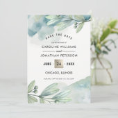 Save the date. Botanische bruiloft aangepaste foto Date (Staand voorkant)