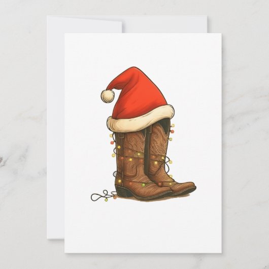 Save The Date Botte Cowboy Noël Occidental Santa Hat (Devant)