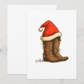 Save The Date Botte Cowboy Noël Occidental Santa Hat (Devant / Derrière)