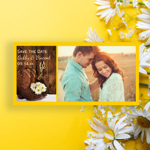 Save The Date Botte de cowboy et cheval Bit Western Sauvez la da