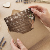 Save The Date Botte rustique Mariage à cordes florales