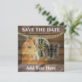 Save The Date Bottes de cow-boy à roue Western Horse Horseshoe W (Debout devant)