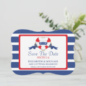 Save The Date Bouée Coeur Nautique Moderne Enregistrer La Date (Debout devant)