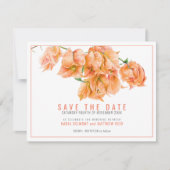 Save The Date Bougainvilliers de corail orange mariage d'art flo (Devant)