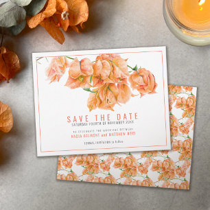 Save The Date Bougainvilliers de corail orange mariage d'art flo