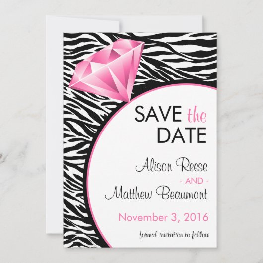 Save The Date Boule de diamant Enregistrer la date (Devant)