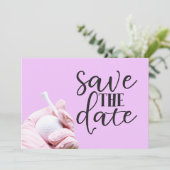 Save The Date Boule de golf et gant rose sur rose pour femme (Debout devant)