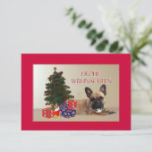 Save The Date Bouledogue français Noël French Bulldog (Debout devant)