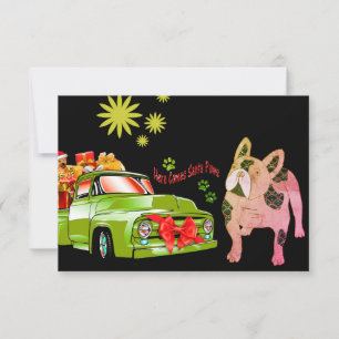 Save The Date Bouledogue français Noël French Bulldog