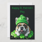 Save The Date Bouledogue français St. Patrick's Day Trèfle Chanc (Devant)