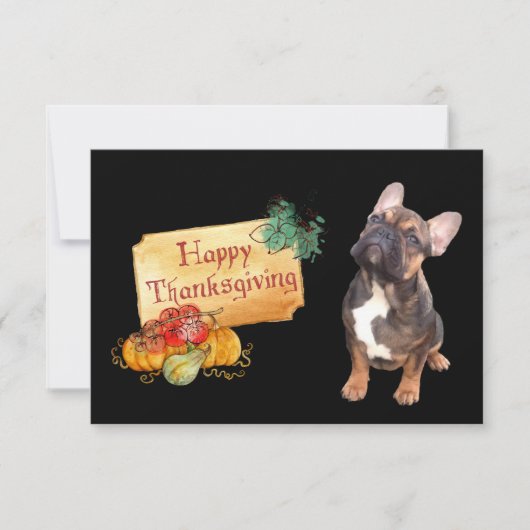 Save The Date Bouledogue français Thanksgiving French Bulldog (Devant)