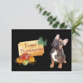 Save The Date Bouledogue français Thanksgiving French Bulldog (Debout devant)