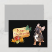 Save The Date Bouledogue français Thanksgiving French Bulldog (Devant / Derrière)