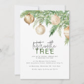 Save The Date Boules de Noël dorées | Décorons notre sapin (Devant)