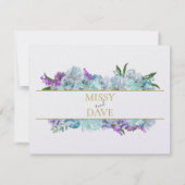 Save The Date Bouquet bleu turquoise Suite Mariage traditionnell (Dos)