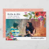 Save The Date Bouquet bohème Photo Enregistrer la date (Devant / Derrière)