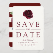 Save The Date Bouquet Bourgogne | Flore rouge | (Devant / Derrière)