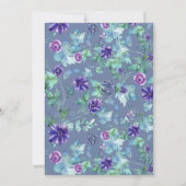 Save The Date Bouquet d'anémones violettes rustiques Mariage noi (Dos)