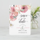 Save The Date Bouquet d'aquarelle de la Tulipe de printemps | Ph (Debout devant)