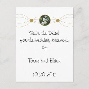 Save The Date Bouquet de fleurs blanches centrées Enregistrer la