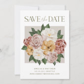 Save The Date Bouquet de fleurs botaniques Boho Élégant Mariage  (Devant)