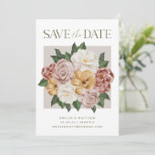 Save The Date Bouquet de fleurs botaniques Boho Élégant Mariage  (Debout devant)