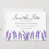 Save The Date Bouquet de fleurs de lavande d'aquarelle (Devant)