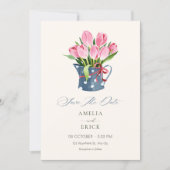 Save The Date Bouquet de fleurs de tulipes (Devant)