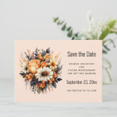 Save The Date Bouquet de fleurs gris orange (Debout devant)