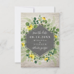 Save The Date Bouquet de fleurs sauvages Brique blanche Enregist
