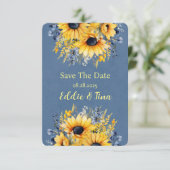 Save The Date Bouquet de Mariage Blue Yellow Peony (Debout devant)