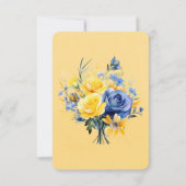 Save The Date Bouquet de Mariage Blue Yellow Peony (Dos)