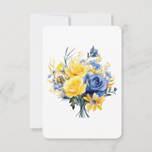 Save The Date Bouquet de Mariage Blue Yellow Peony (Dos)