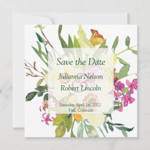 Save The Date Bouquet de mariage de jonquilles de printemps 